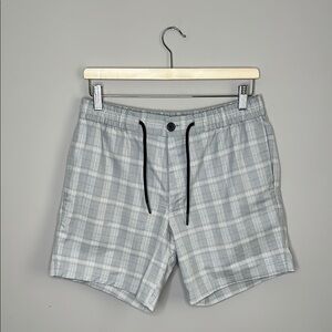 Topman Gray Plaid Drawstring Shorts
